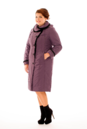 Женское пальто из текстиля с капюшоном, отделка норка 8010212