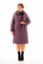 Женское пальто из текстиля с капюшоном, отделка норка 8010212-2