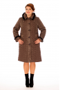 Женское пальто из текстиля с капюшоном, отделка норка 8010216-2