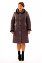 Женское пальто из текстиля с капюшоном, отделка норка 8010220-2