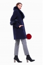 Женское пальто из текстиля с воротником, отделка енот 8011722-2
