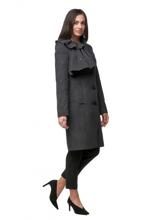 Женское пальто из текстиля с воротником 8012501