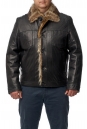 Мужская кожаная куртка из натуральной кожи на меху с воротником, отделка енот 8014370