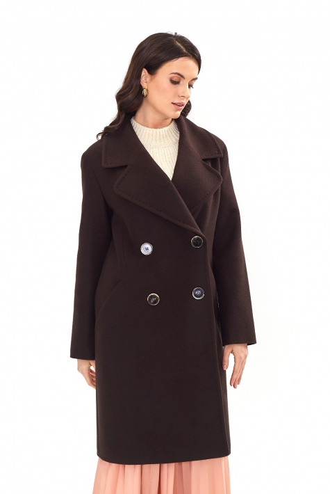 Женское пальто из текстиля с воротником 8015884