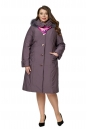 Женское пальто из текстиля с капюшоном, отделка песец 8015980