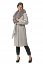 Женское пальто из текстиля с воротником, отделка песец 8017715-2
