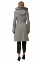 Женское пальто из текстиля с капюшоном, отделка песец 8017969-3