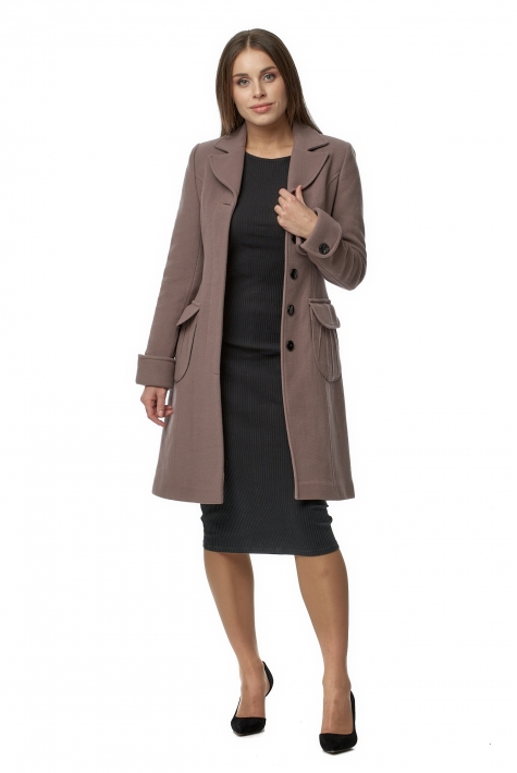 Женское пальто из текстиля с воротником 8018990