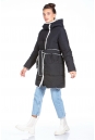 Женское пальто из текстиля с капюшоном, отделка искусственный мех 8022715-7