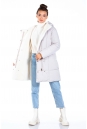 Женское пальто из текстиля с капюшоном, отделка искусственный мех 8022717-11
